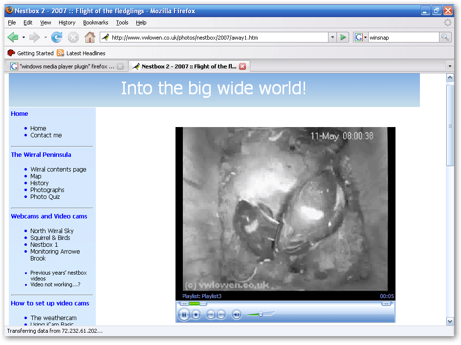A web page with an embedded video