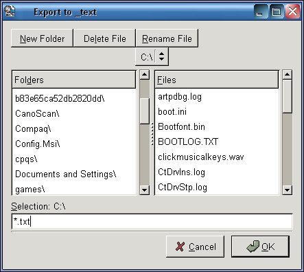 odt to txt file export