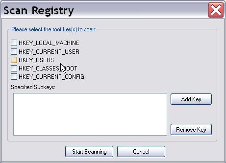 Scan registry