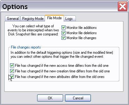 File mode options