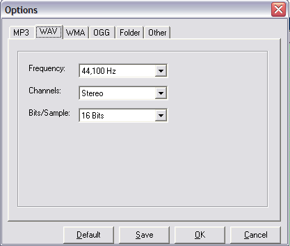 WAV options