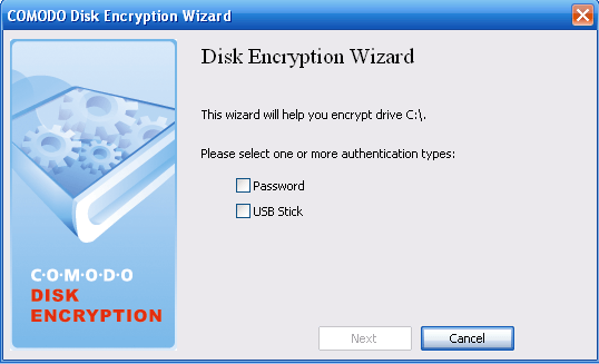 Encryption wizard