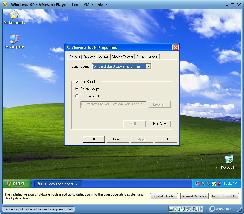 Windows XP inside VMware