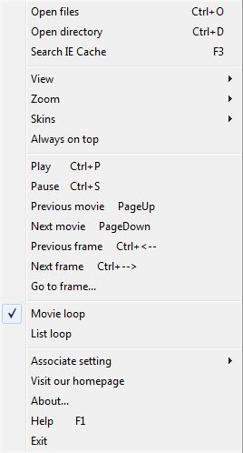 Right click menu