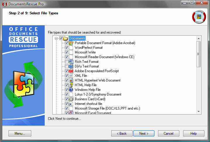 File Selection window