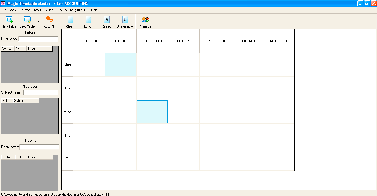 Timetable