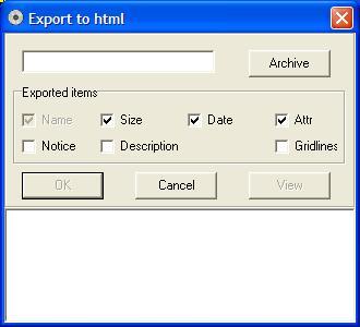 Export to HTML