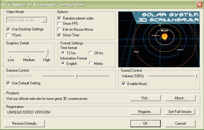 Configuration dialog