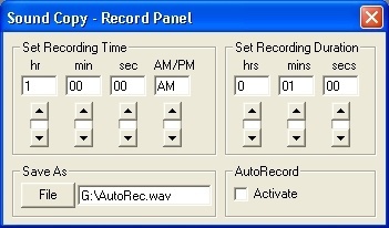 Recording Schedule Dialog