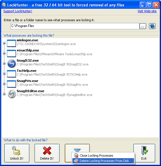 List of other available actions