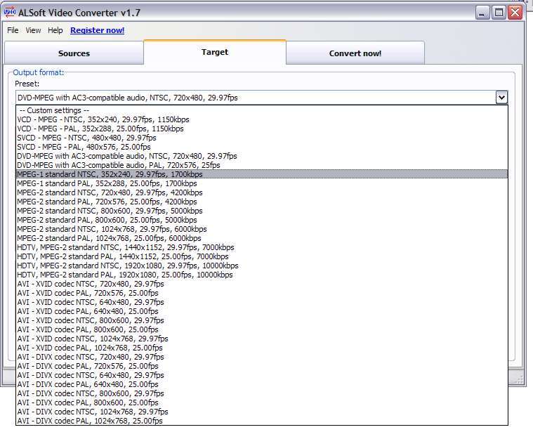 Output formats