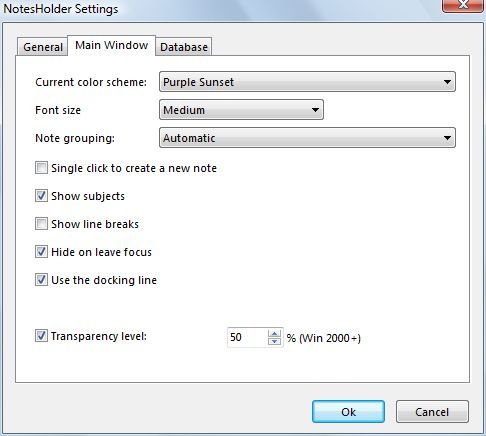 Program's Settings