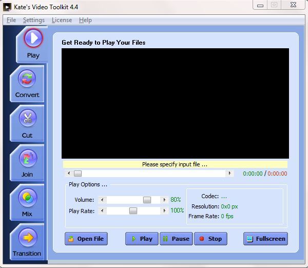 Main screen with video player