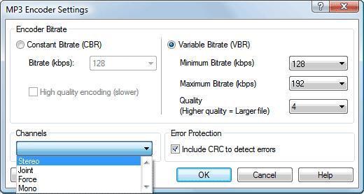 Encoder settings