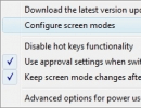 Screen mode option menu