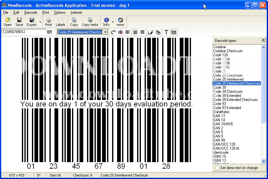 Barcode types