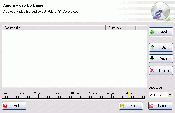 VCD Creator window
