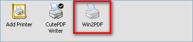 Installed Win2PDF Printer Icon
