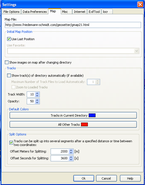 Map options