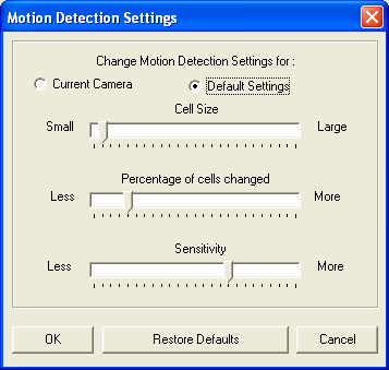 Motion Detection Settings