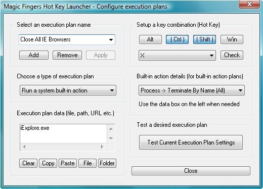 Configure execution plans