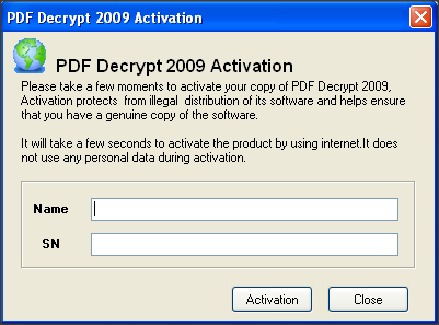 Product Activation Window