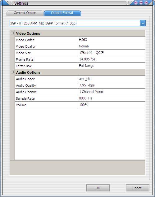 Output Format Settings