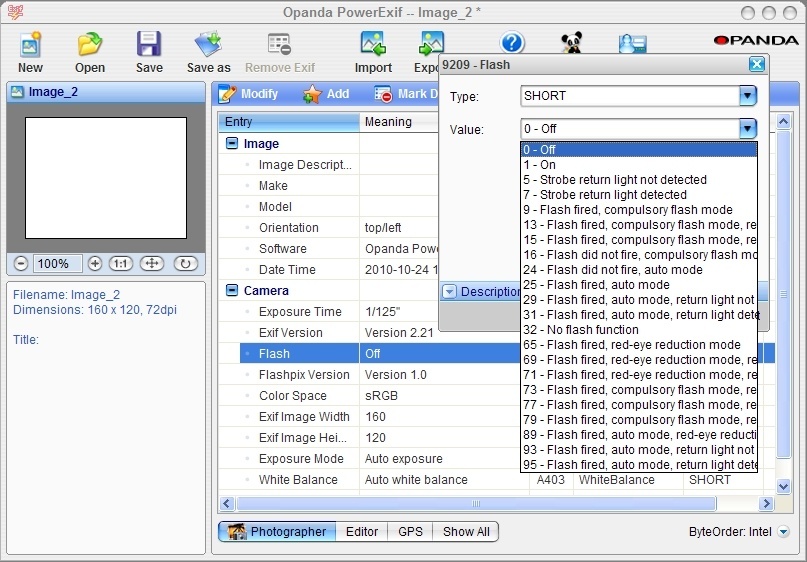 Creating New EXIF Metadata