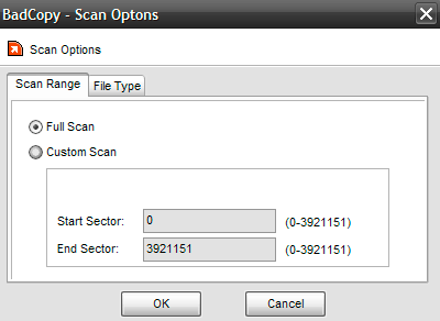 Scan options