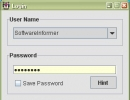 Login window - select your username and type your password