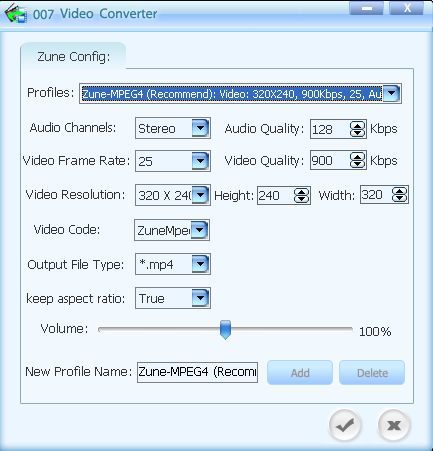 Adjusting an output file parameters