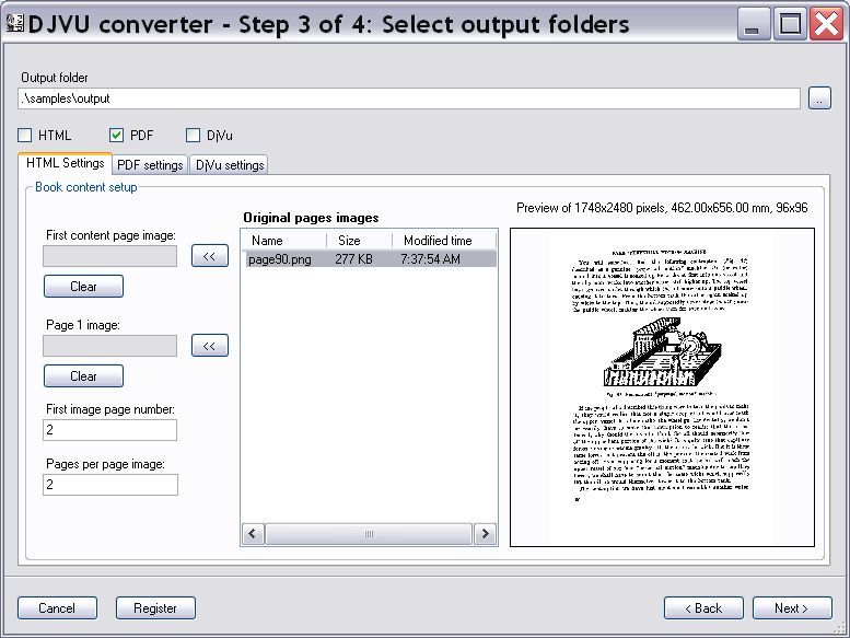 Output folders