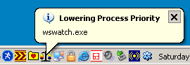 You'll see a balloon tooltip in your system tray whenever Process Tamer adjusts or restores the priority of an application, so you'll always know what it's doing and why.