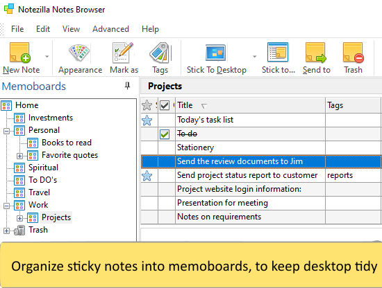 Share sticky notes via LAN or internet