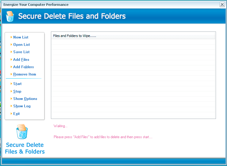 Secure delete files