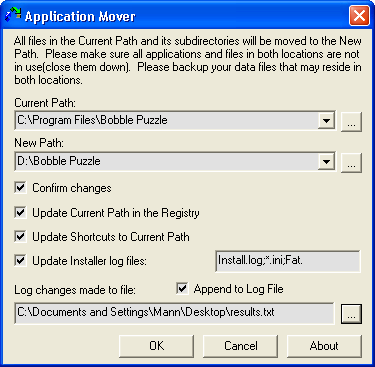 Main window with example