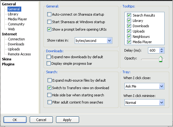 General settings