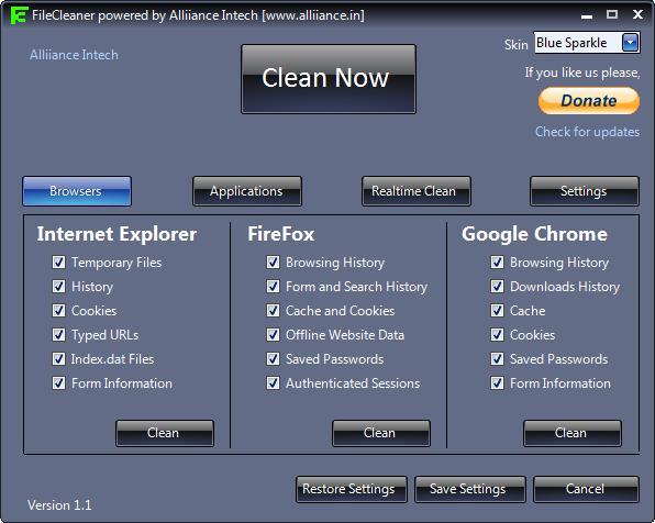 Clearing web history