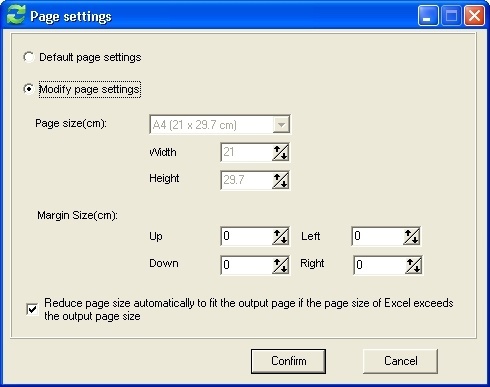 Page Definition Dialog
