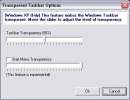 Transparent taskbar options