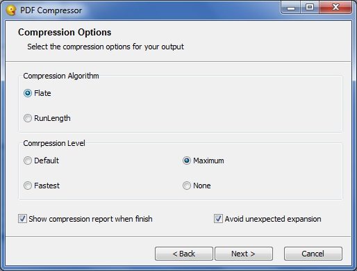 Compression Options 