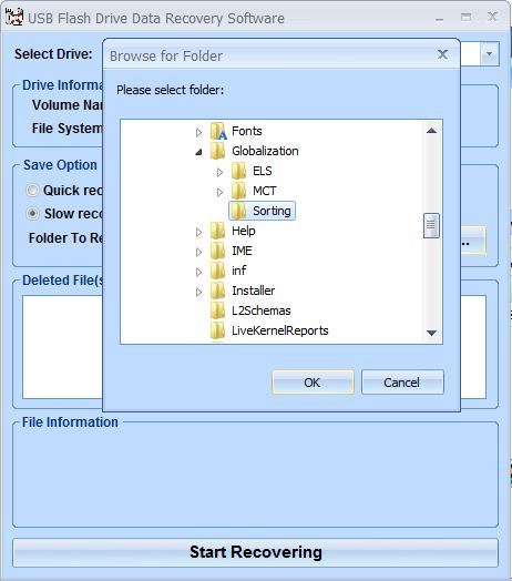 The software allows to chose the output folder