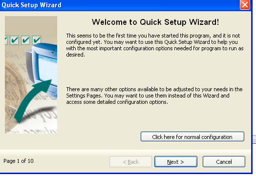 Quick setup wizard