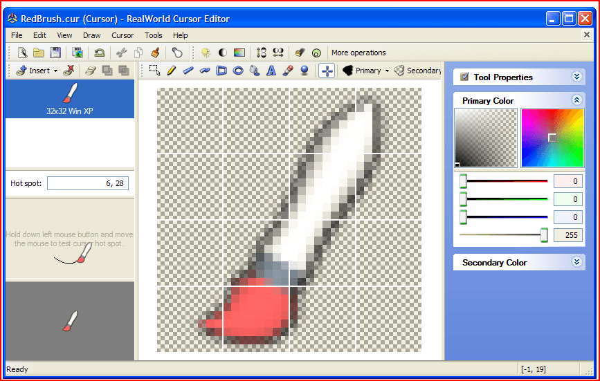 static cursor created from image