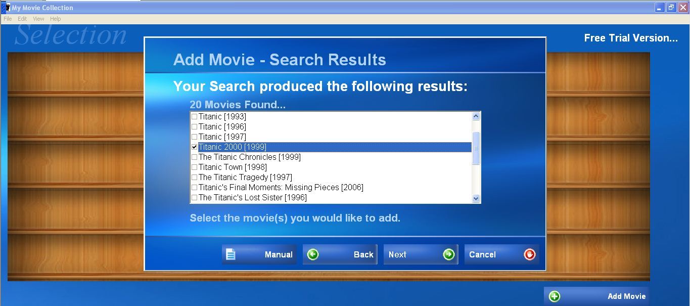 Add movie search results