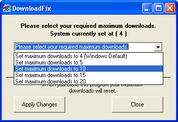 Setting maximum downloads