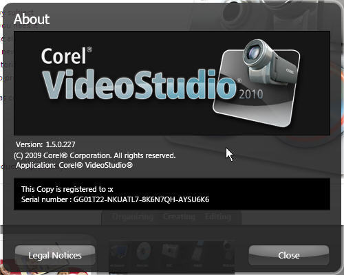 About window - Video Studio