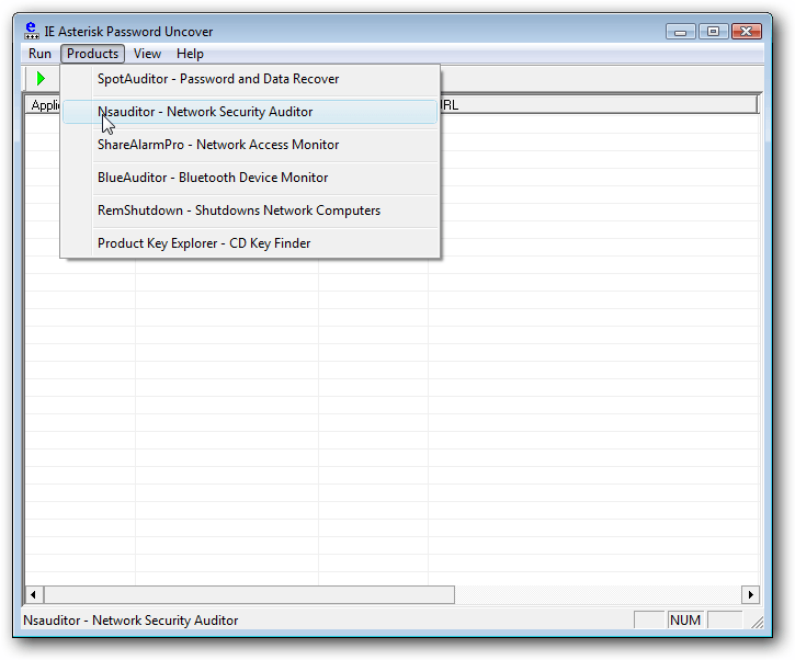 Products Menu