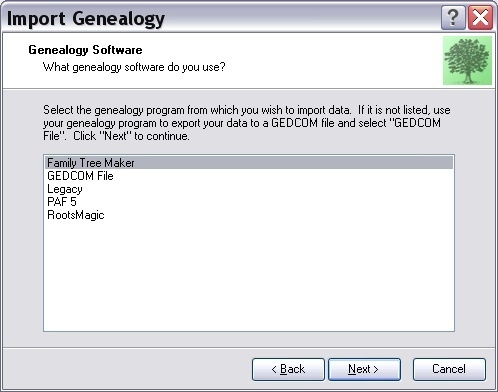 Import Genealogy