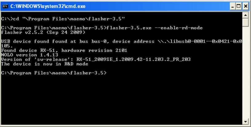 Command prompt window